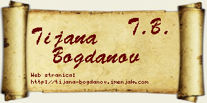 Tijana Bogdanov vizit kartica